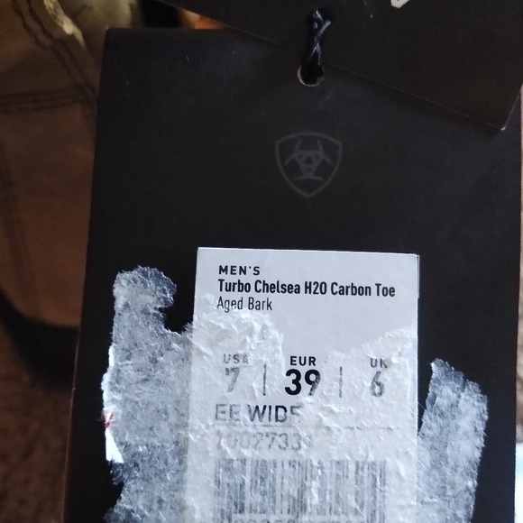 Ariat Men's Aged Bark Turbo Chelsea H20 Work Boots Size 7 - Picture 9 of 10